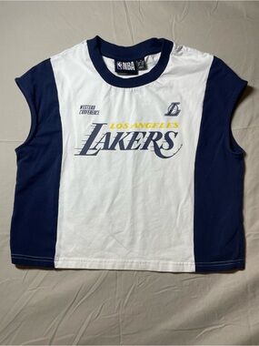LA Lakers NBA Striped Tank Top Jersey Size XL